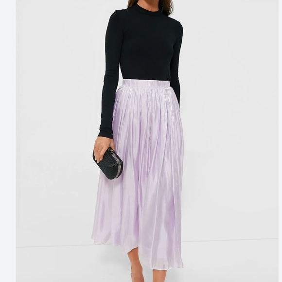 Tuckernuck Dresses & Skirts - Tuckernuck Purple A-Line Midi Skirt with Pleats for Night Out